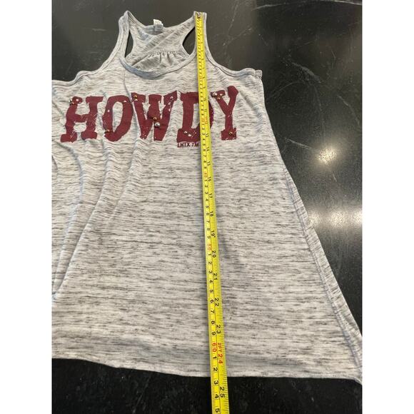 LHTX Leigh L. Hajovsky Texas made "HOWDY" embellished tank S Aggies - Picture 5 of 8
